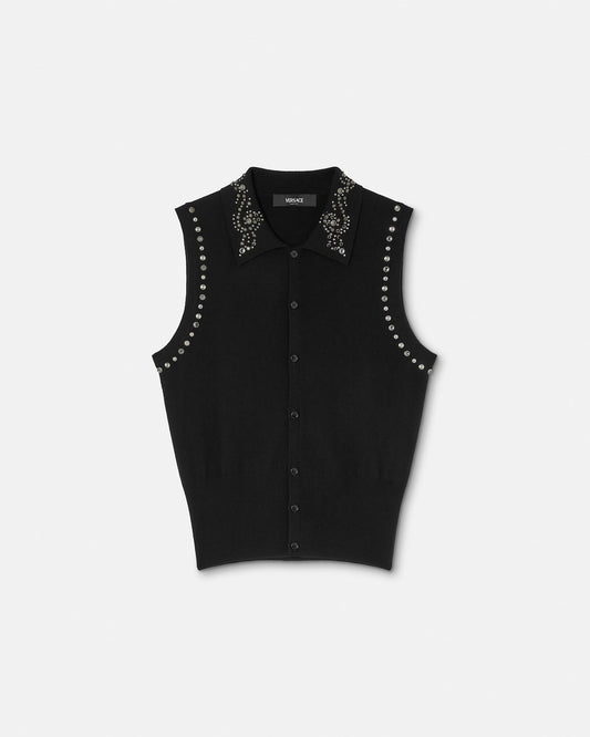 Embellished Cashmere-Blend Knit Vest