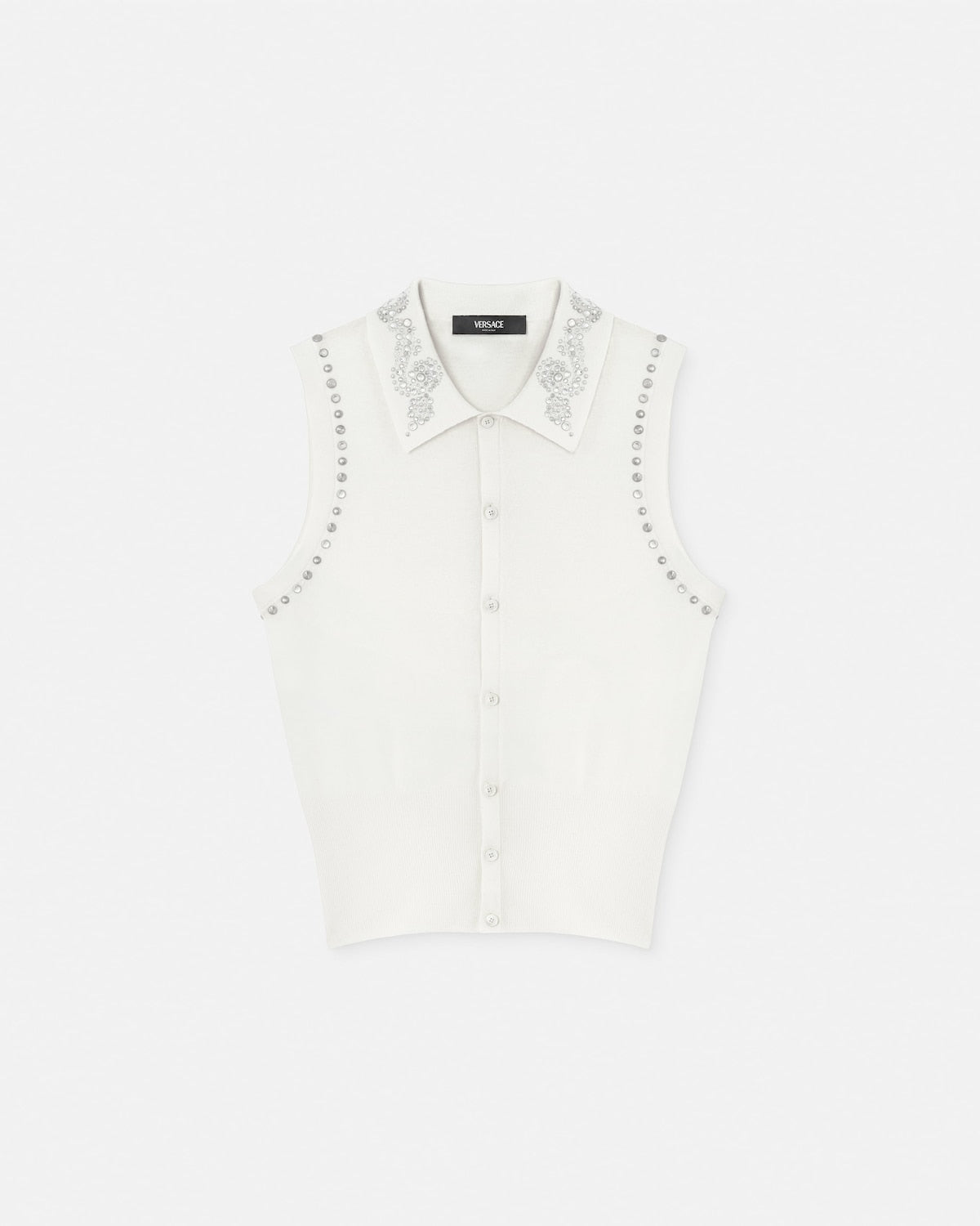 Embellished Cashmere-Blend Knit Vest