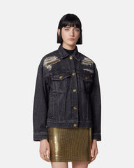 Metal Mesh Denim Trucker Jacket