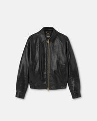 Python-Effect Leather Blouson