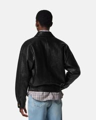 Python-Effect Leather Blouson
