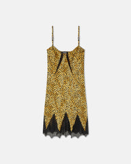 Cheetah Allover Silk Slip Mini Dress