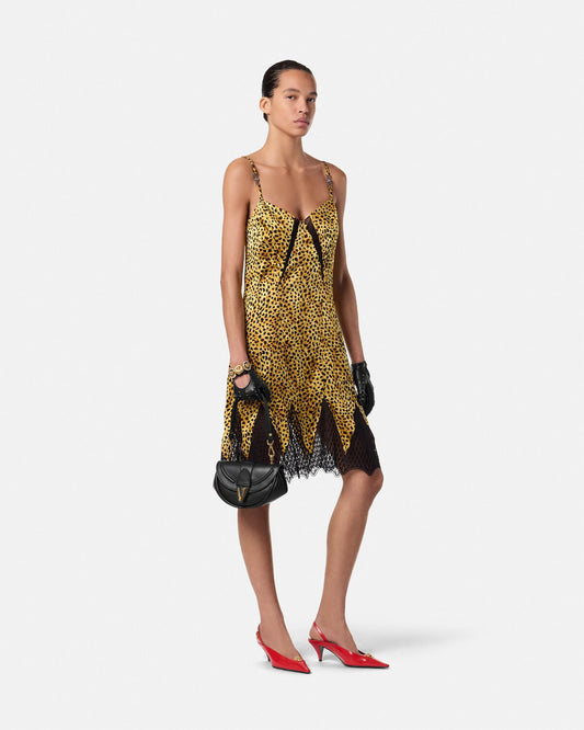 Cheetah Allover Silk Slip Mini Dress