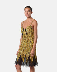Cheetah Allover Silk Slip Mini Dress