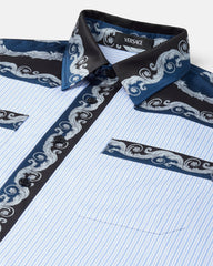 Printed Striped Cotton-Poplin Shirt