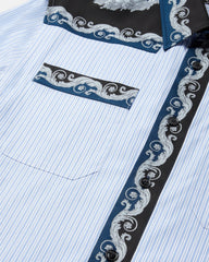 Printed Striped Cotton-Poplin Shirt