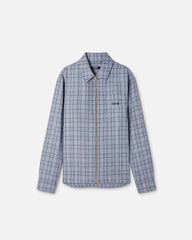 Checked Wool Flannel Zip Overshirt