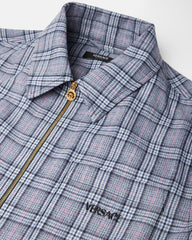 Checked Wool Flannel Zip Overshirt