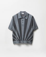 Embroidered Intarsia Wool Knit Polo