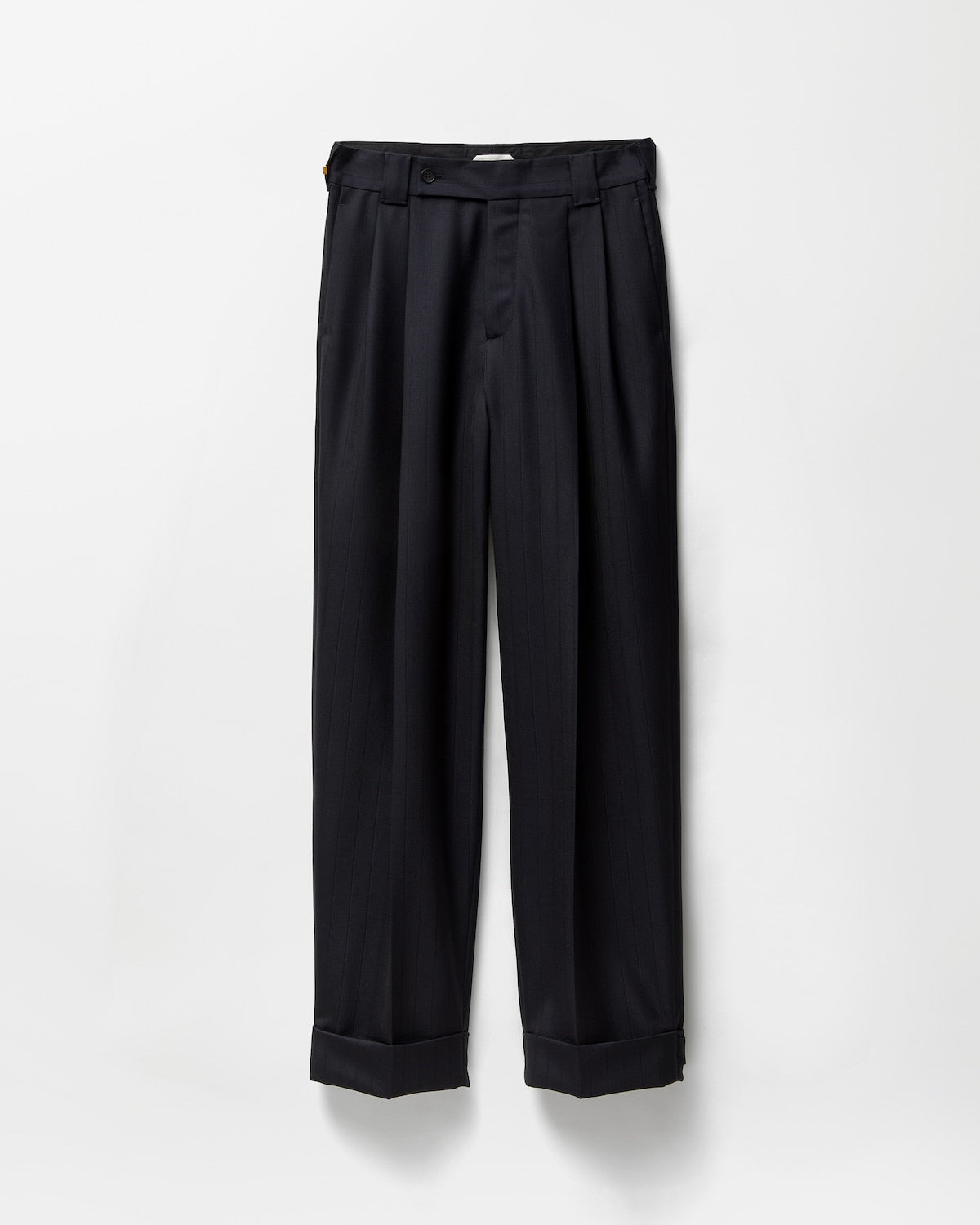 Pinstripe Wool Twill Oversized Trousers