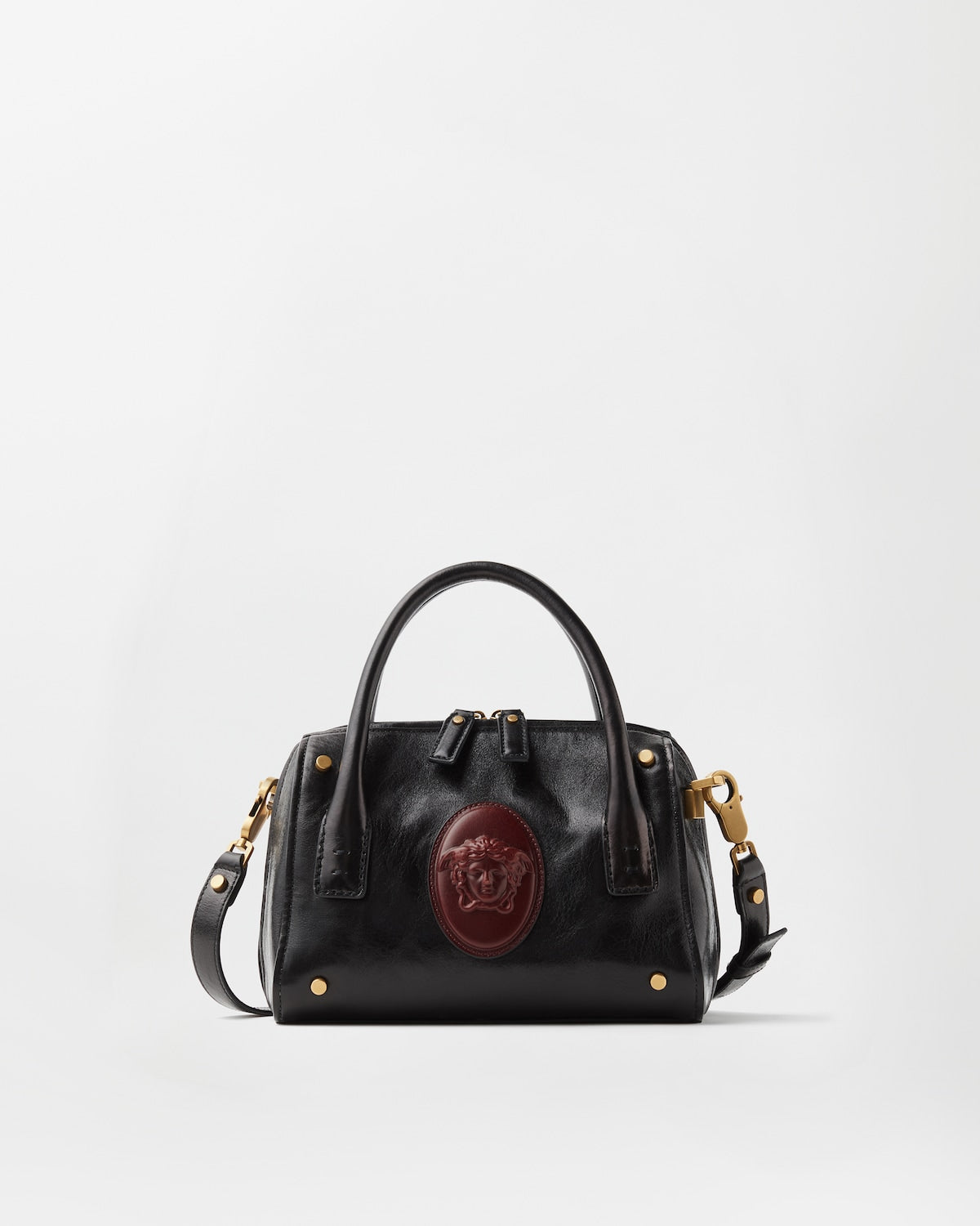 Roomy Small Leather Boston Bag