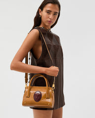 Roomy Small Leather Boston Bag