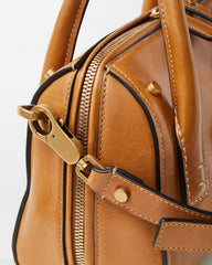 Roomy Small Leather Boston Bag