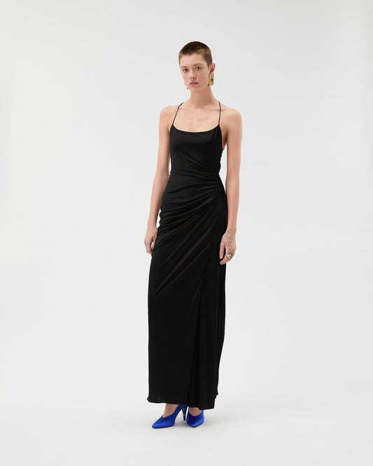 Draped Viscose-Jersey Gown