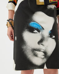 Printed Silk-Poplin Pencil Skirt