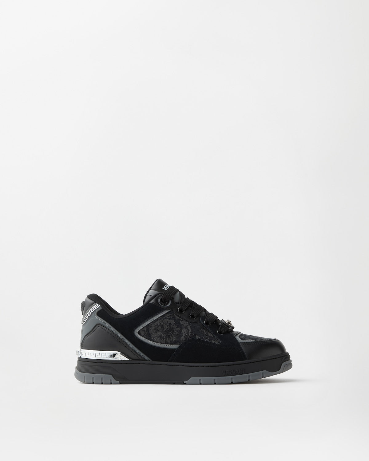Biggie Basket Leather & Jacquard Canvas Trainers
