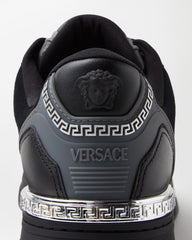 Biggie Basket Leather & Jacquard Canvas Trainers