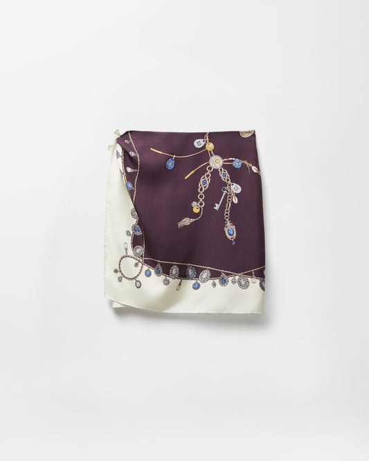 Printed Silk Twill Mini Skirt
