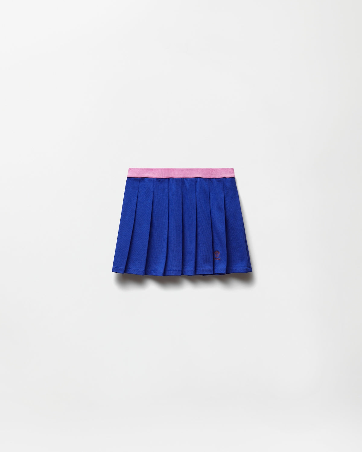 Embroidered-Logo Cotton Piqué Pleated Mini Skirt