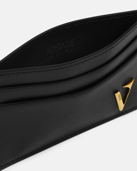 V Leather Card Holder