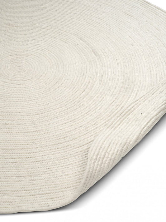 Merino Round Rug White