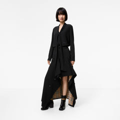Gabardine Asymmetric Trench Skirt