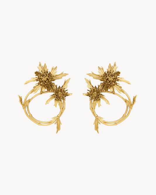 Thistle Knocker Earrings In Metal
