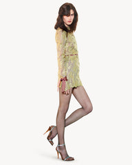 Lavallière-cuff Mini Dress In Lace