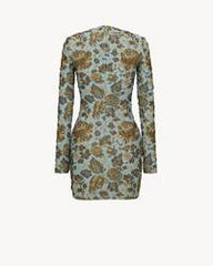 Décolleté Mini Dress In Stretch Brocade