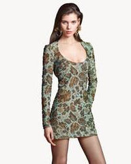 Décolleté Mini Dress In Stretch Brocade
