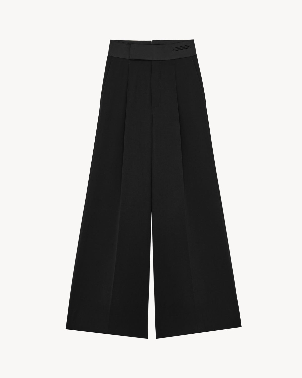 Corduroy Trouserswide-leg Tuxedo Pants In Grain De Poudre