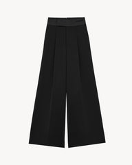 Corduroy Trouserswide-leg Tuxedo Pants In Grain De Poudre
