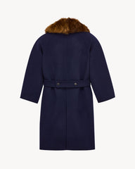 Coat In Wool And Shearling