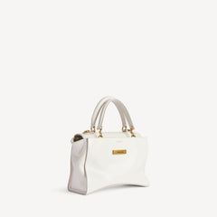 Women's Hourglass Avenue Top Handle Bag Small in White Snow