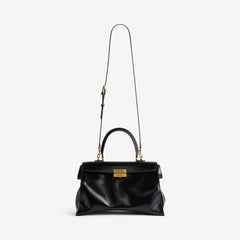Women's Hourglass Avenue Top Handle Bag Medium in Black