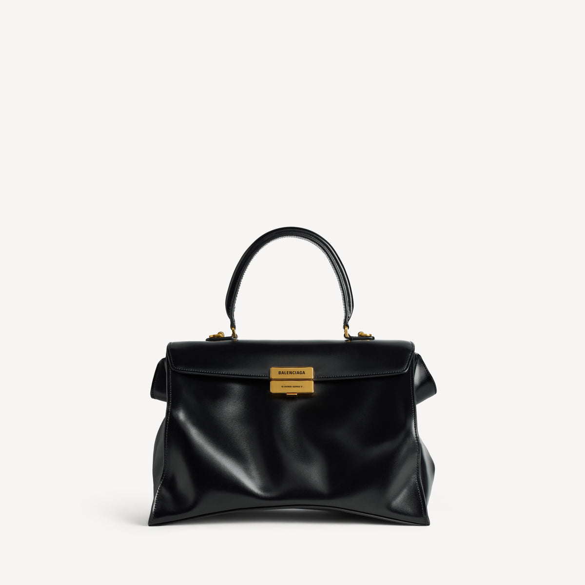 Women's Hourglass Avenue Top Handle Bag Medium in Black