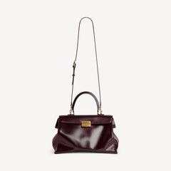 Women's Hourglass Avenue Top Handle Bag Medium in Raisin