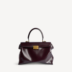 Women's Hourglass Avenue Top Handle Bag Medium in Raisin