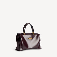 Women's Hourglass Avenue Top Handle Bag Medium in Raisin