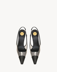 Romy Slingback Pumps In Tpu, Satin, And Patent Leather