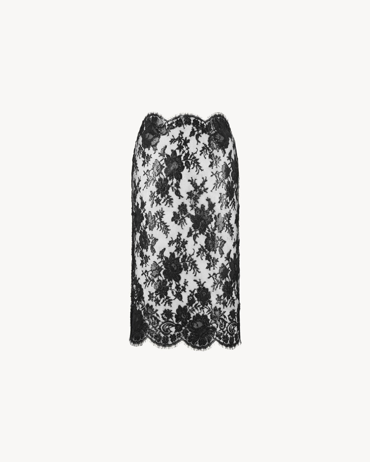 Pencil Skirt In Silicone-coated Lace
