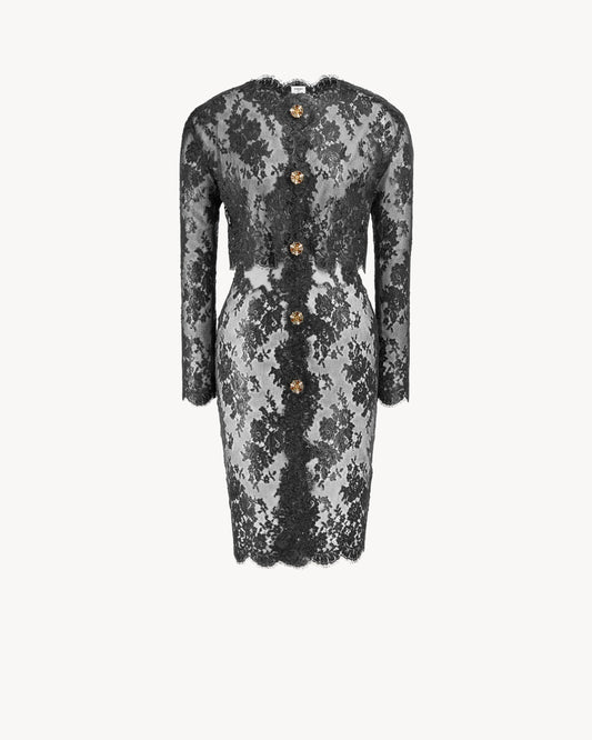 Dress In Silicone-Coated Lace