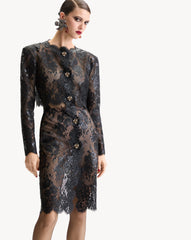Dress In Silicone-Coated Lace