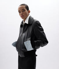 Shiny Leather Padded Blouson