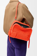 Medium Amazona 180 Lazy Crab Bag In Raffia Crochet