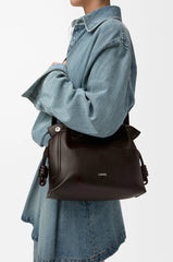 Panta Medium Flamenco Clutch In Shiny Calfskin