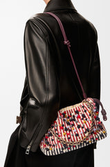 Medium Flamenco Purse In Embroidered Textile