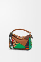 Puzzle 10 Patchwork Re-edition Bag In Calfskin, Suede And Canvas