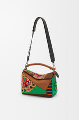 Puzzle 10 Patchwork Re-edition Bag In Calfskin, Suede And Canvas