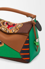 Puzzle 10 Patchwork Re-Edition Bag In Calfskin, Suede And Canvas
